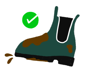 Illustration of a dirty gumboot